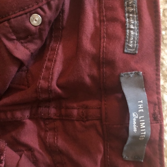 High waisted skinny jeans, wine color - Picture 3 of 3
